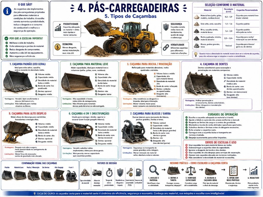 Tipos de Caçambas - Pá-Carregadeira (10/10)