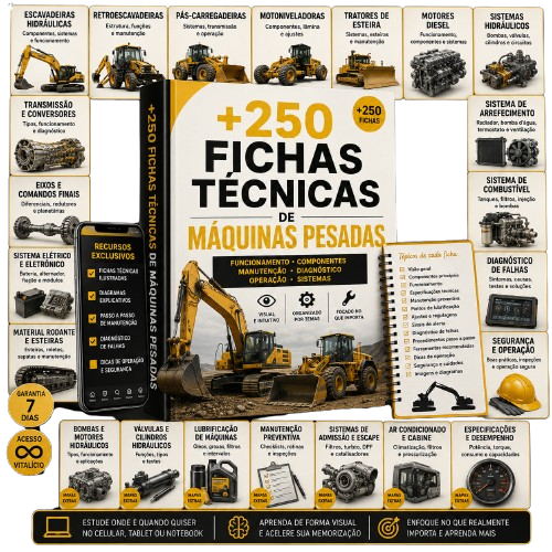 Kit +250 Fichas Técnicas de Máquinas Pesadas